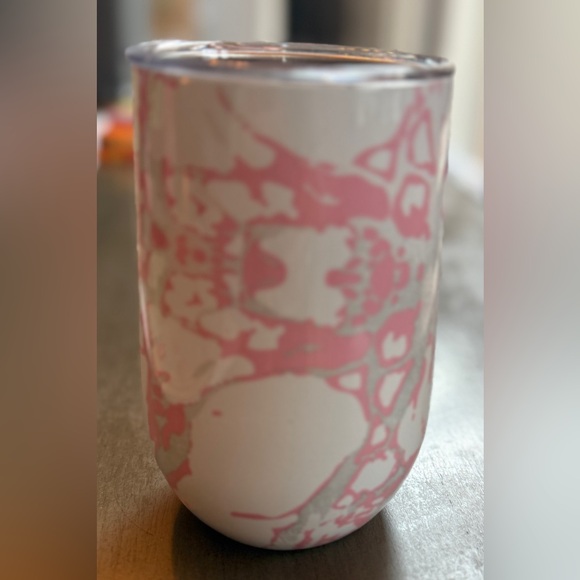 Wellness Pink & White Insulated Stainless Steel Tumbler w/ Lid - Picture 4 of 5